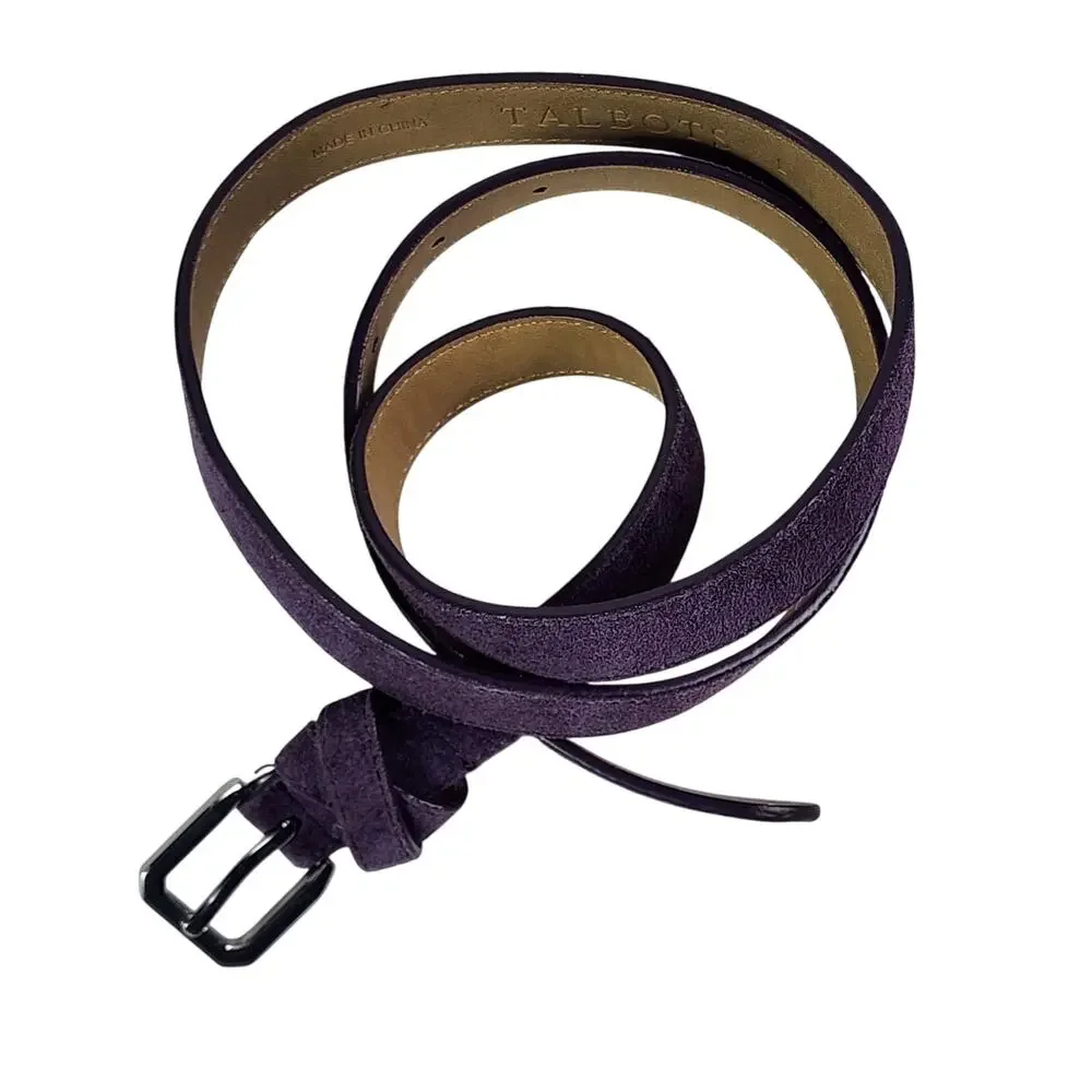 Talbots Womens Purple Suede Leather Belt Size Large – Workwear, Office Siren - Picture 4 of 8